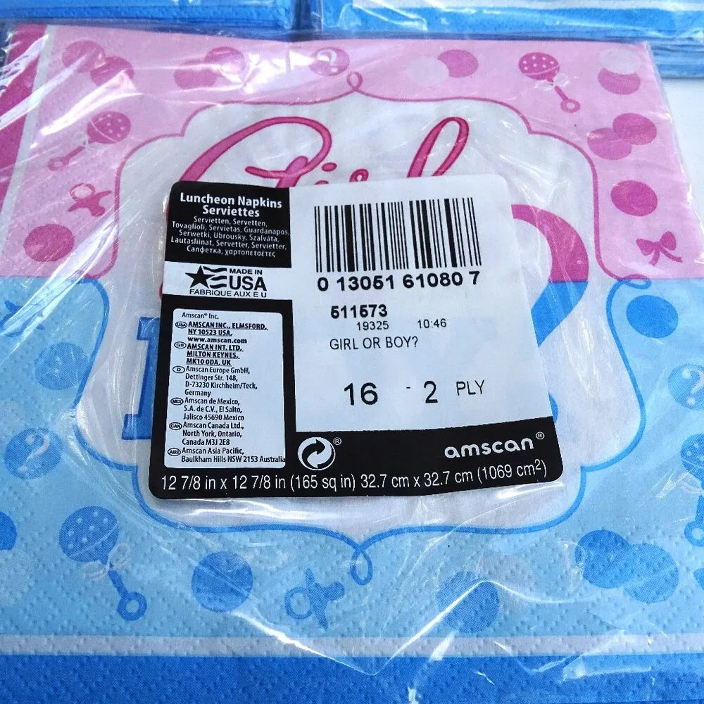 Gender Revealing Party Napkins 3 Pkg